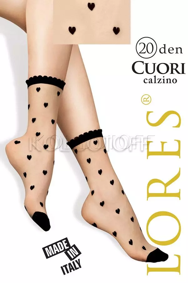 Шкарпетки жіночі з візерунком оптом LORES Cuori 20 calzino