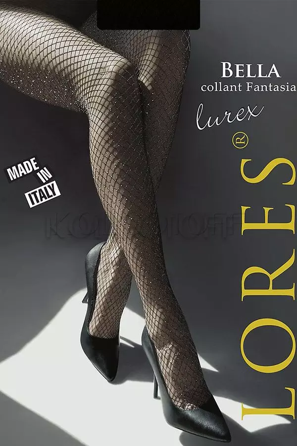 Колготки жіночі в сітку з люрексом оптом LORES Bella lurex
