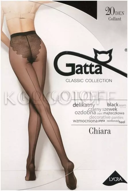 Колготки з ажурними трусиками та швом оптом GATTA Chiara 20