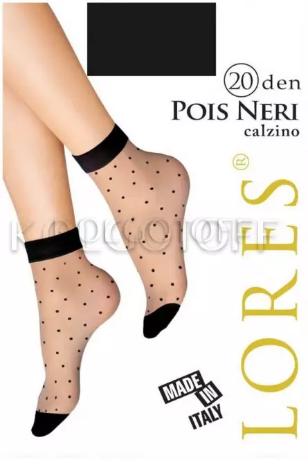 Шкарпетки жіночі з візерунком оптом LORES Pois Neri 20 calzino