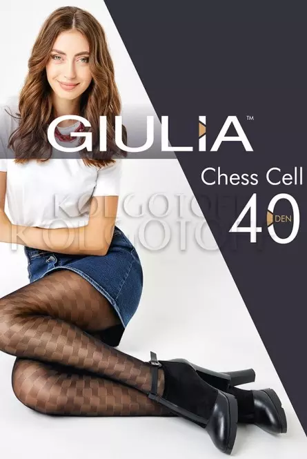 Жіночі колготки з візерунком оптом GIULIA Chess Cell 40 model 1