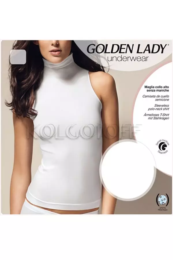 Бесшовная майка с высоким воротом оптом GOLDEN LADY Maglia collo alto