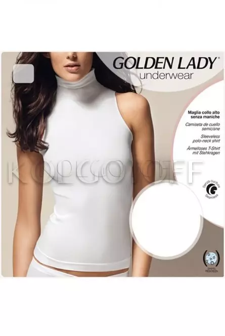Бесшовная майка с высоким воротом оптом GOLDEN LADY Maglia collo alto