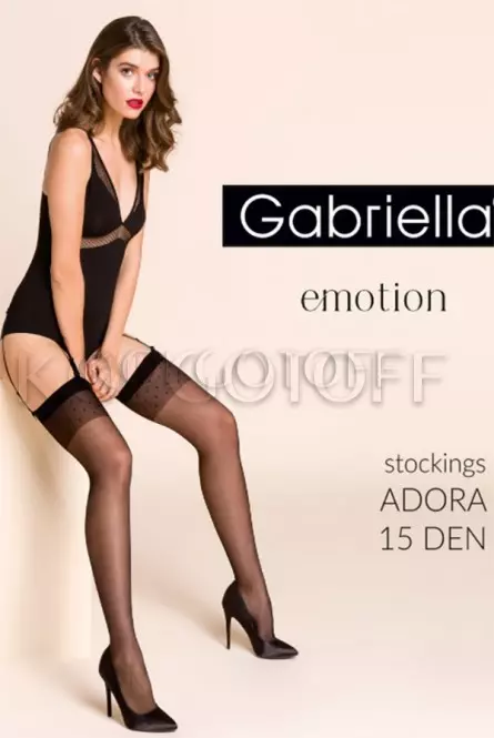 Панчохи під пояс з візерунком оптом GABRIELLA Adora 15