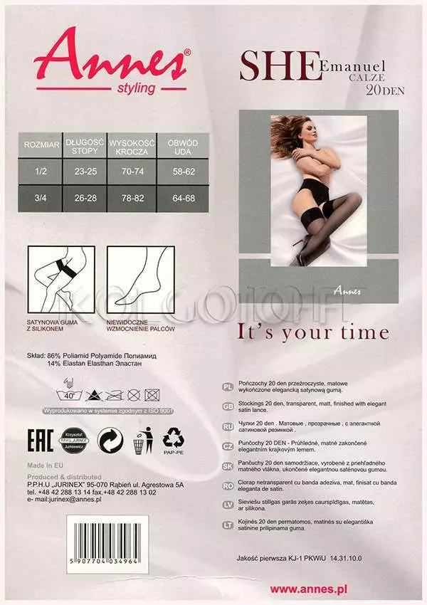 Панчохи із сатиновою коронкою оптом ANNES Emanuel 20