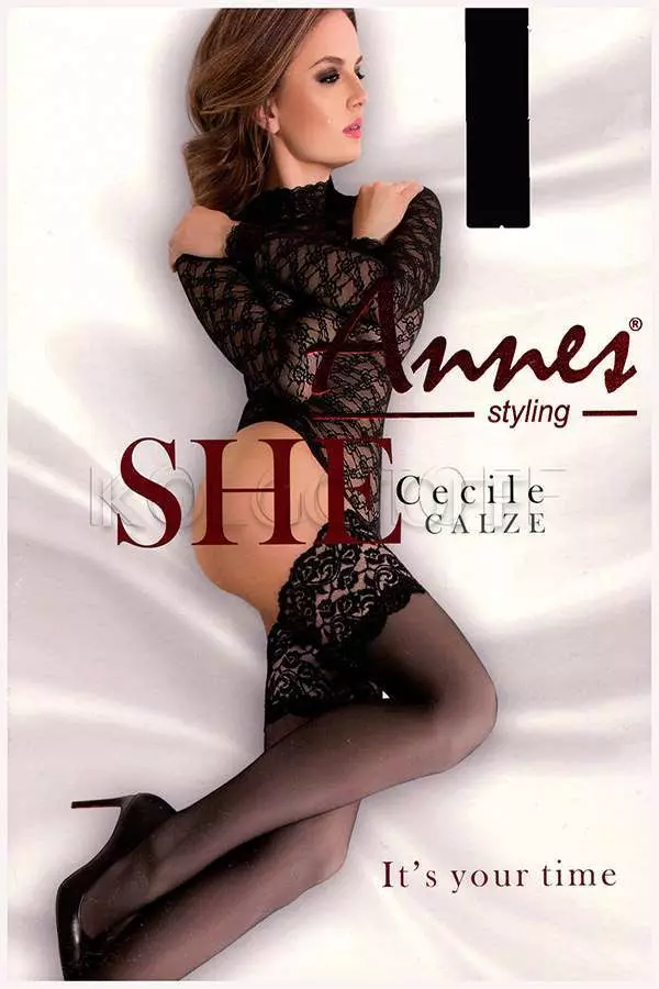 Панчохи з широкою мереживною коронкою оптом ANNES Cecile calze 20