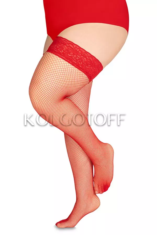 Панчохи великого розміру в дрібну сітку оптом ANNES Calze Rete