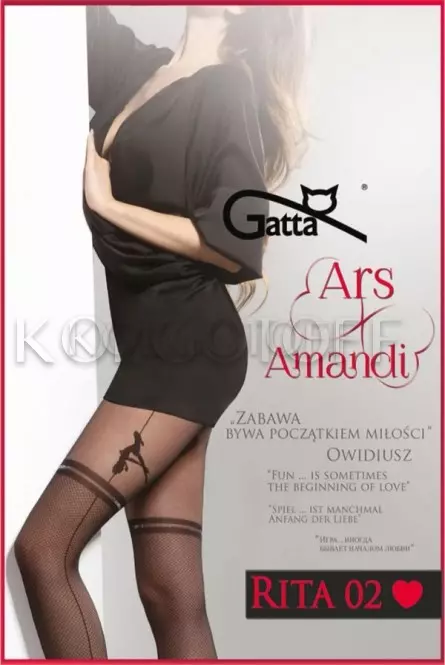 Колготки з візерунком та імітацією панчохи оптом GATTA Ars Amandi RITA 02