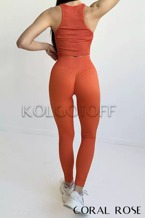 Легінси безшовні в рубчик з пуш-ап оптом GIULIA Leggings RIB