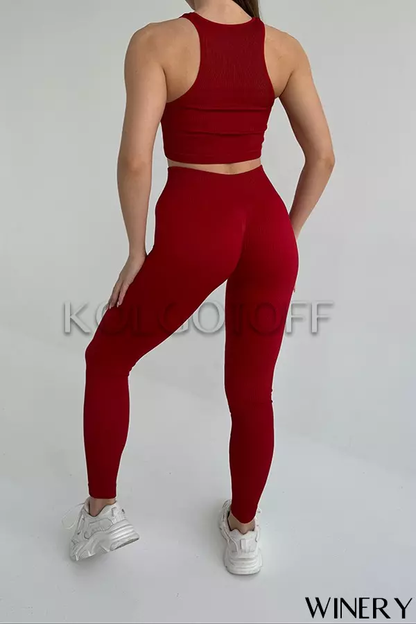 Легінси безшовні в рубчик з пуш-ап оптом GIULIA Leggings RIB