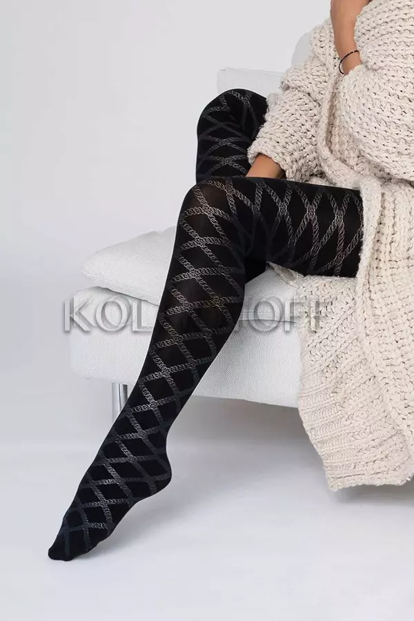 Колготки з візерунком великого розміру оптом KNITTEX Laia 50 plus size