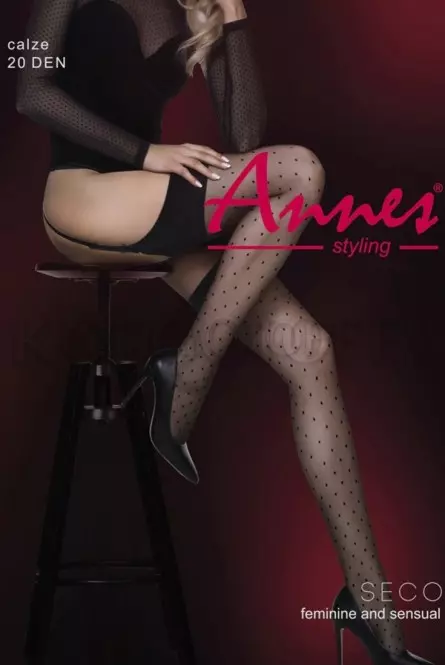 Панчохи в точку під пояс оптом ANNES Seco calze 20