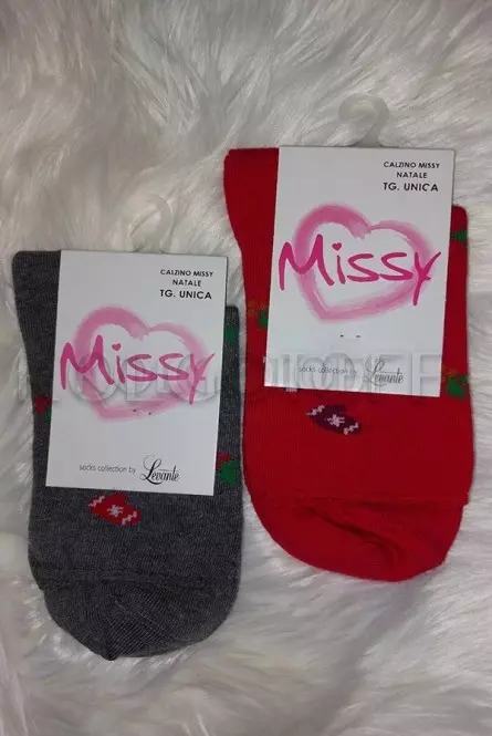 Шкарпетки жіночі з візерунком оптом LEVANTE Natale Missy calzino