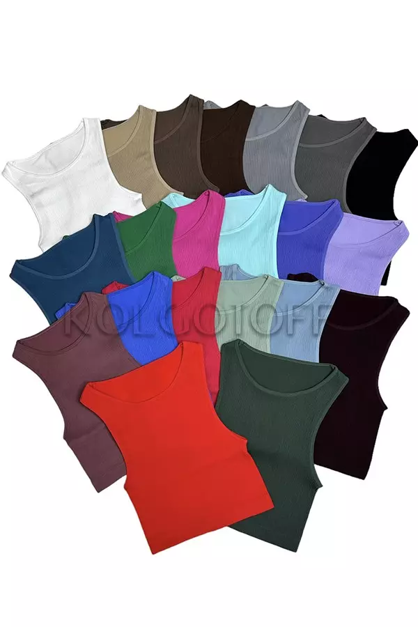 Топ-майка безшовна в рубчик оптом KOLGOTOFF TOP RIBBED