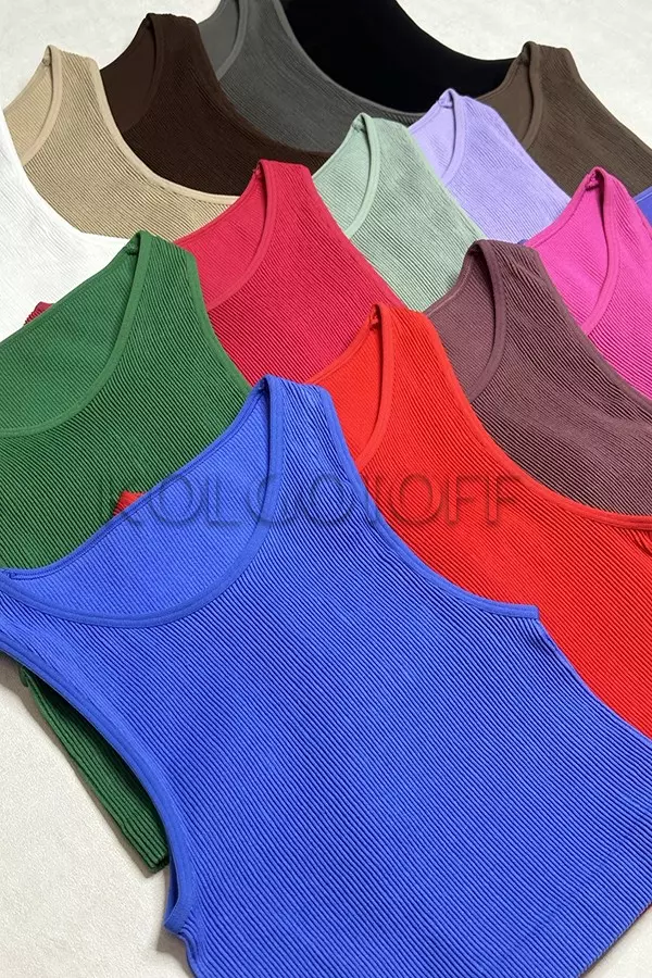 Топ-майка безшовна в рубчик оптом KOLGOTOFF TOP RIBBED