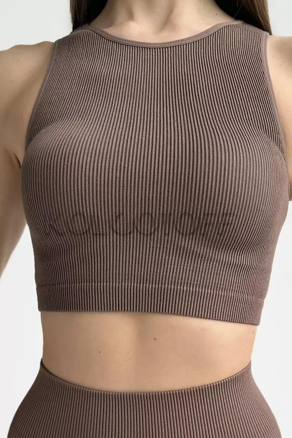 Топ-майка безшовна в рубчик оптом KOLGOTOFF TOP RIBBED