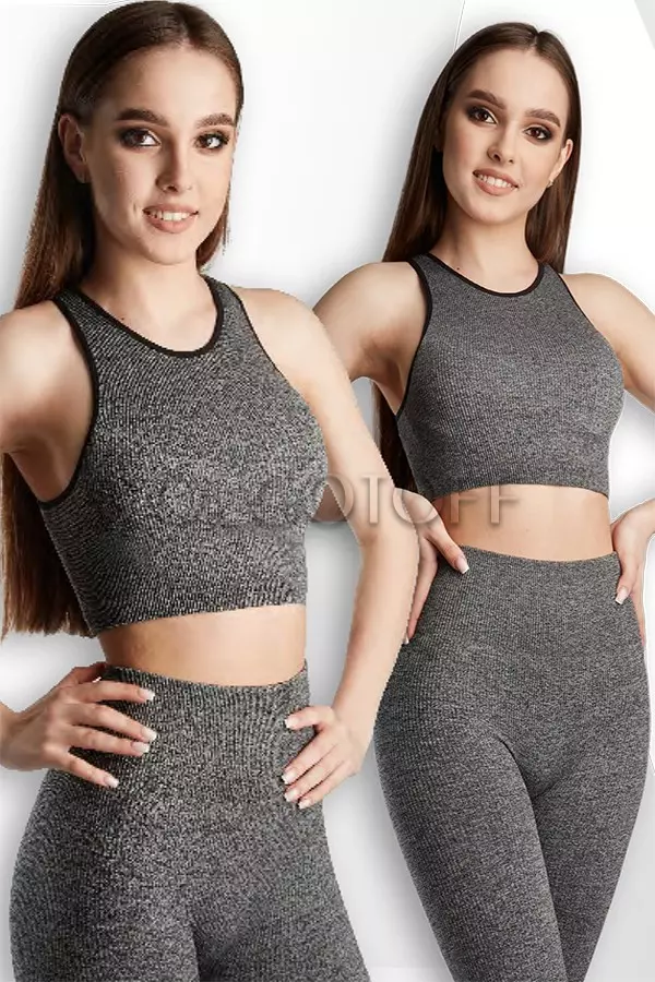 Топ безшовний в рубчик оптом GIULIA Halter Rib MELANGE