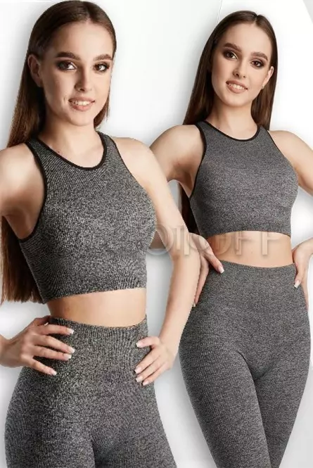 Топ безшовний в рубчик оптом GIULIA Halter Rib MELANGE