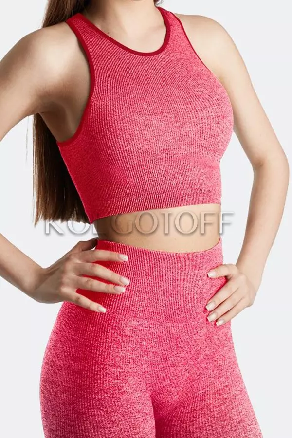 Топ безшовний в рубчик оптом GIULIA Halter Rib MELANGE