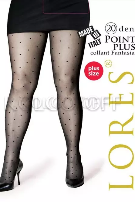 Колготки з візерунком великого розміру оптом LORES Point 20 PLUS