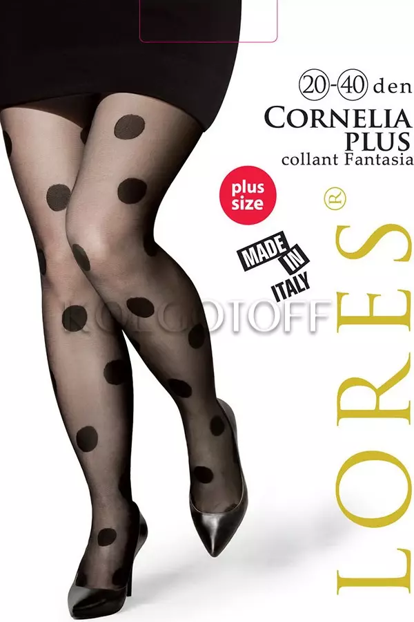 Колготки з візерунком великого розміру оптом LORES CORNELLA PLUS 20/40