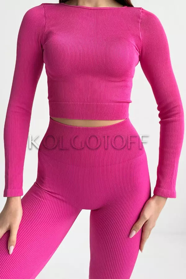 Безшовна кофта у рубчик оптом KOLGOTOFF Crop Top RIBBED