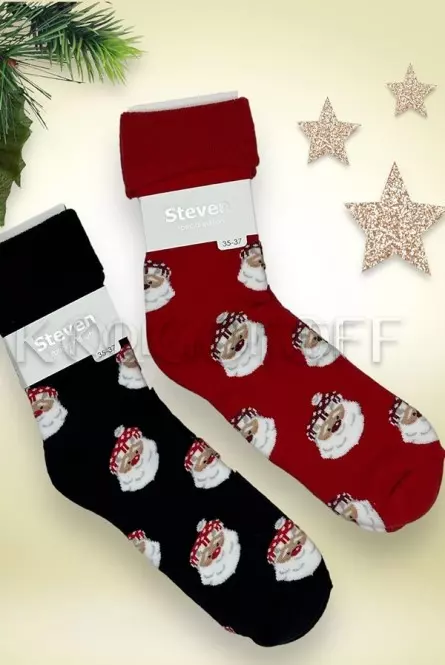 Новорічні жіночі шкарпетки оптом STEVEN ART 030 санта
