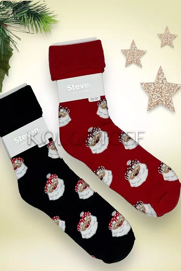 Новорічні жіночі шкарпетки оптом STEVEN ART 030 санта