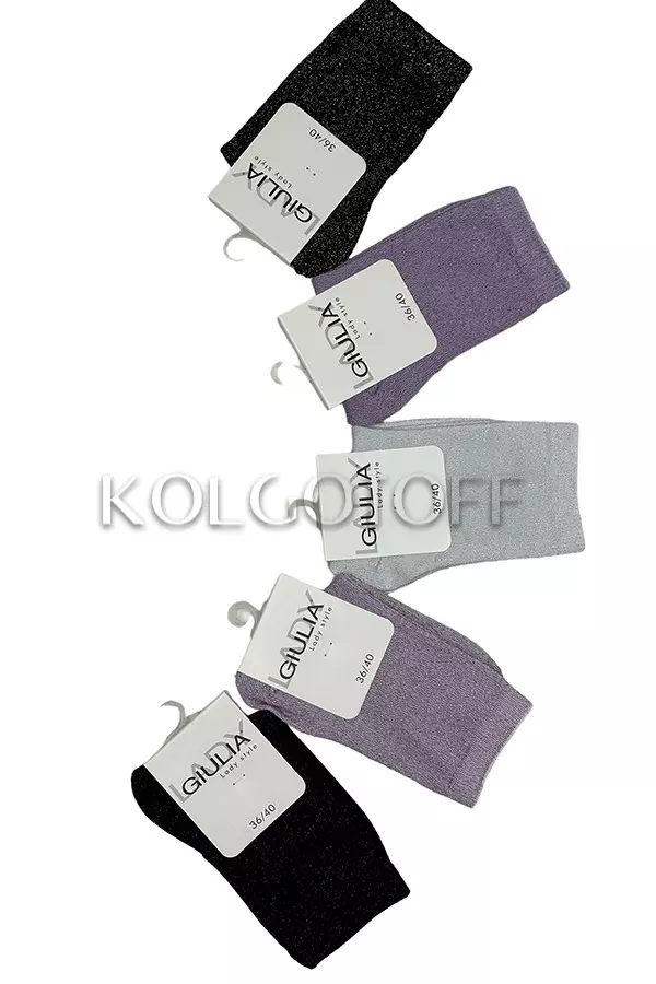 Шкарпетки жіночі бавовняні з люрексом оптом GIULIA WS3 classic LUREX