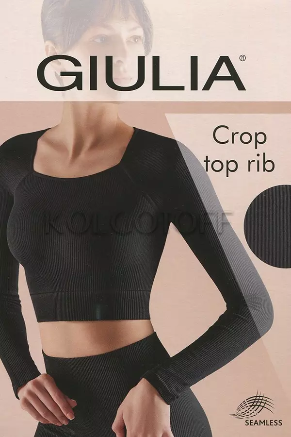 Безшовна кофта у рубчик оптом GIULIA CROP TOP RIB