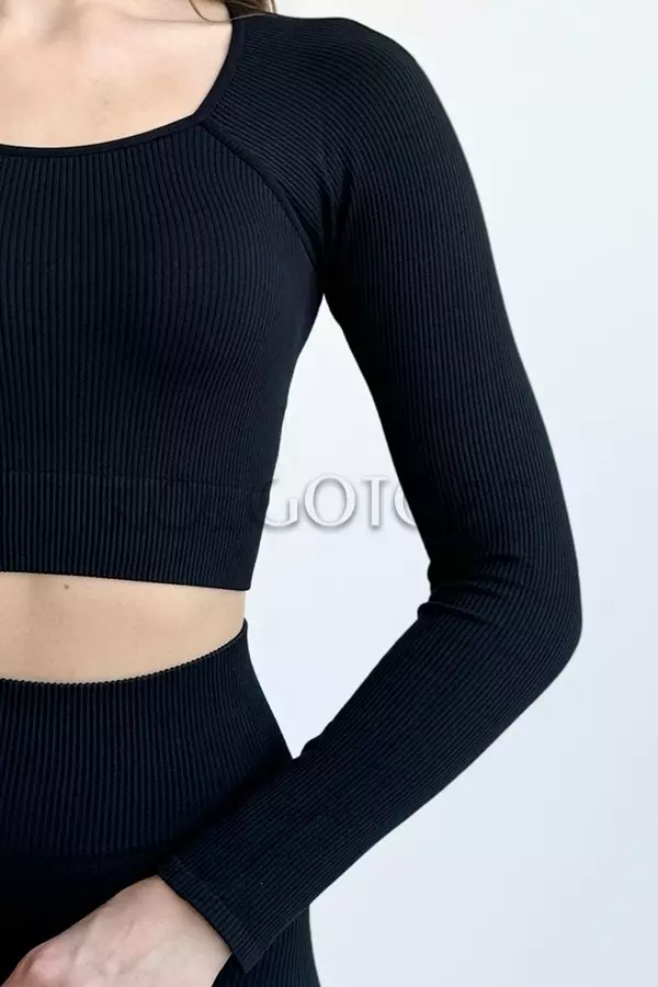 Безшовна кофта у рубчик оптом GIULIA CROP TOP RIB