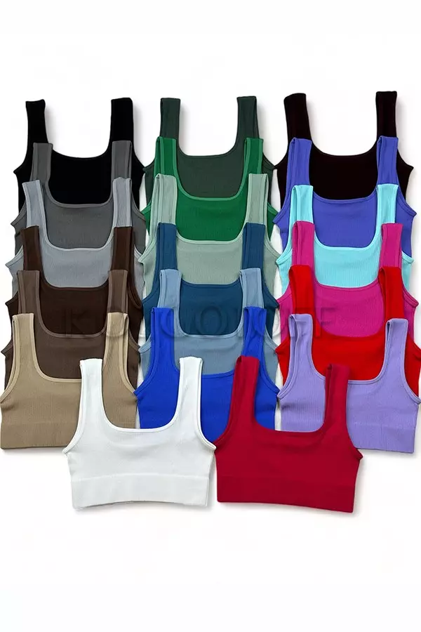 Топ жіночий безщовний в рубчик оптом KOLGOTOFF Top Basic RIBBED