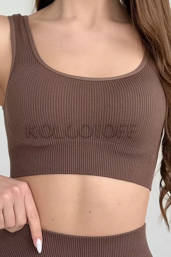 Топ жіночий безщовний в рубчик оптом KOLGOTOFF Top Basic RIBBED
