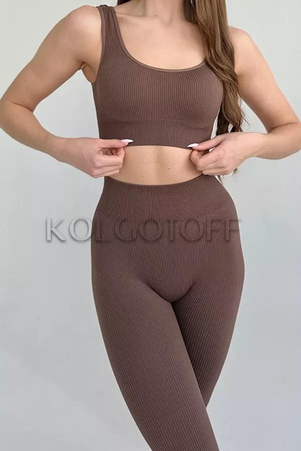 Топ жіночий безщовний в рубчик оптом KOLGOTOFF Top Basic RIBBED