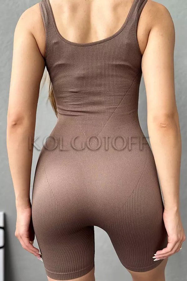 Безшовний комбінезон оптом GIULIA Jumpsuit RIB (широка бретель)