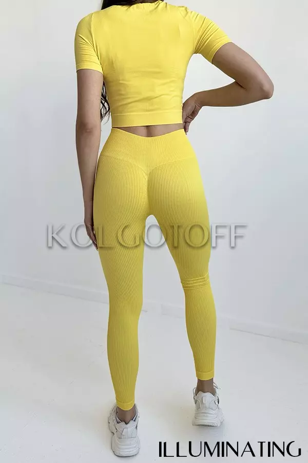 Легінси безшовні в рубчик з пуш-ап оптом NTF Leggings RIB