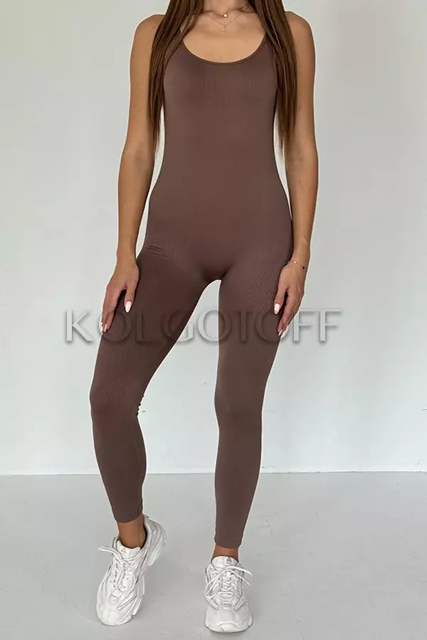 Безшовний комбінезон оптом NTF Jumpsuit RIB Long