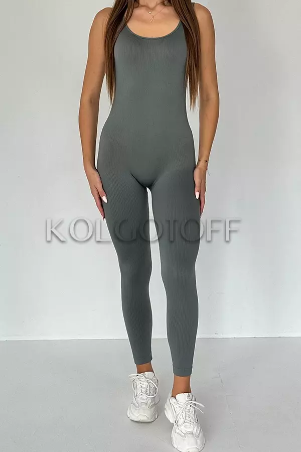 Безшовний комбінезон оптом NTF Jumpsuit RIB Long