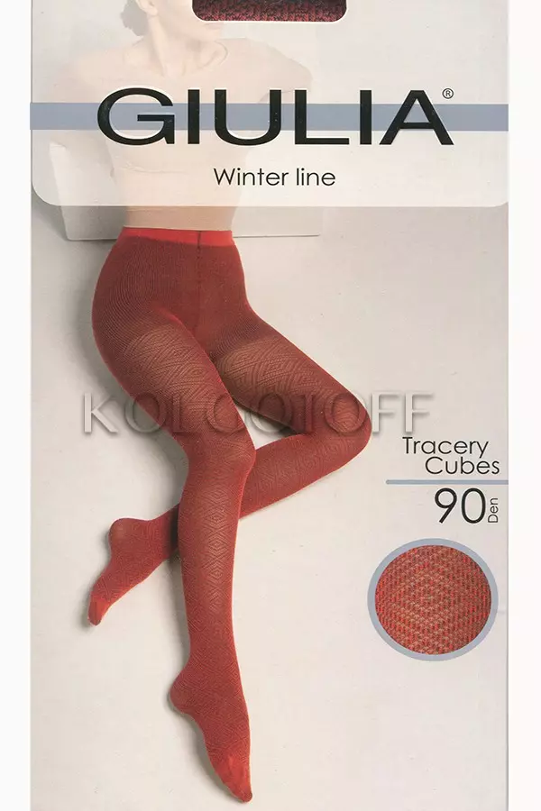 Колготки з візерунком оптом GIULIA Tracery CUBES 90 model 5