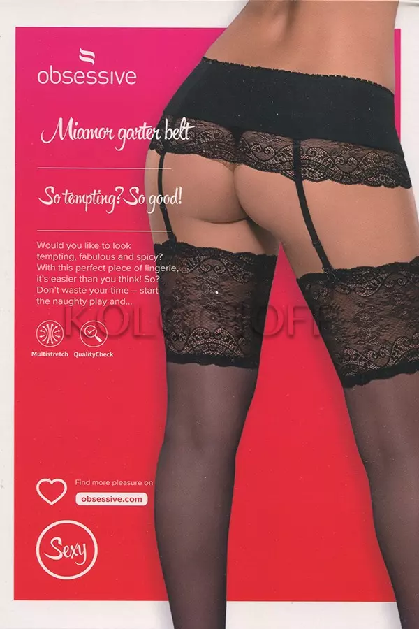 Набір пояс для панчохи та трусики-стринг оптом OBSESSIVE MIAMOR garter belt & thong