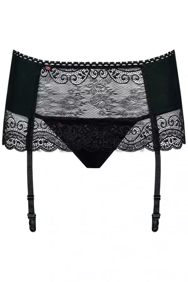 Набір пояс для панчохи та трусики-стринг оптом OBSESSIVE MIAMOR garter belt & thong