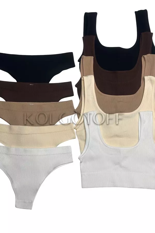 Безшовні трусики-сбразилиана оптом TM KOLGOTOFF Brasiliana RIBBED